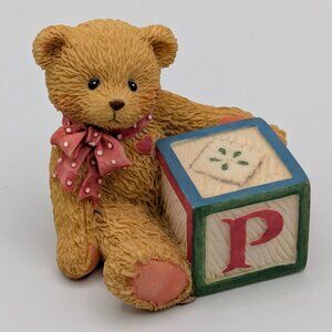 Cherished Teddies Bear with ABC "P" Block (158488P) 1995
